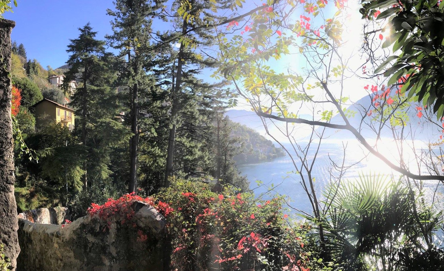 Blick auf die Villa und den Comer See